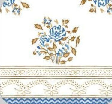 Jaipuri Floral Handblocked Print Cotton King Size Bedsheet Set