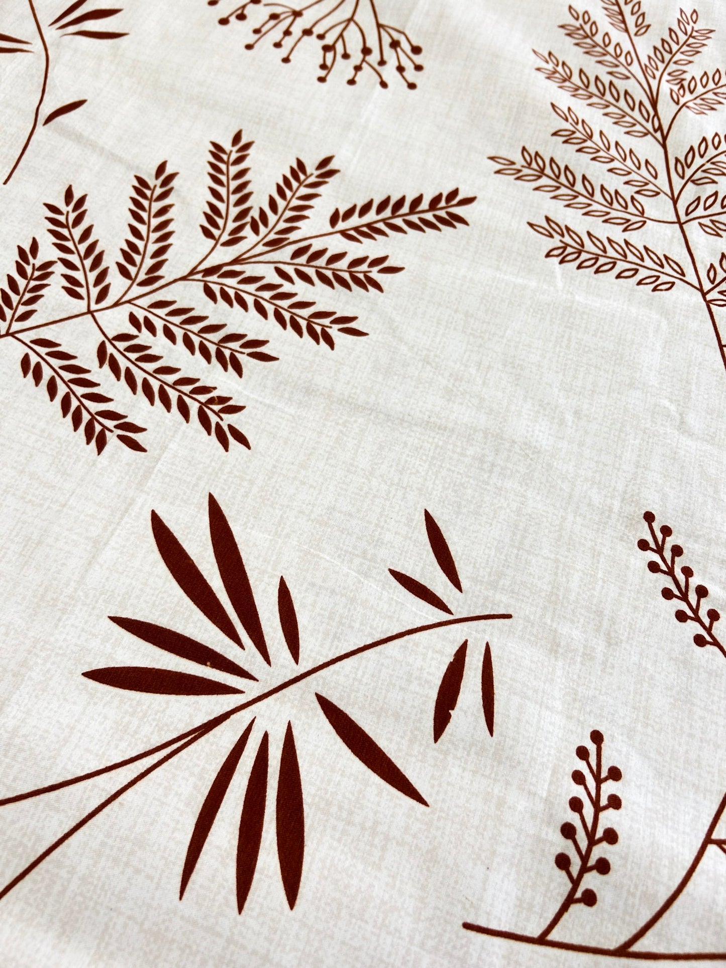 Rustic Fern – 350 TC Pure Cotton King Size Bedsheet with 2 Pillow Covers