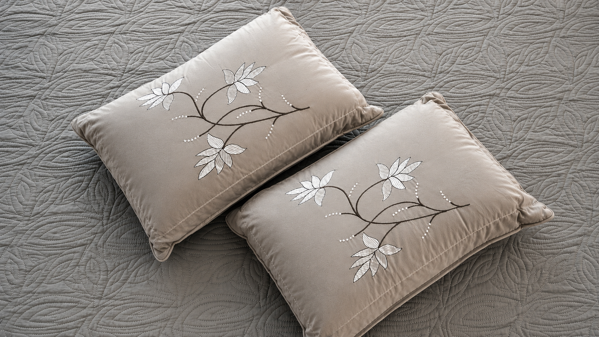 Gray Tufted Quilted Luxurious 5-piece Bedcover Set