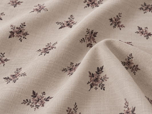 Beige Floral 300 TC Cotton King Size Bedsheet