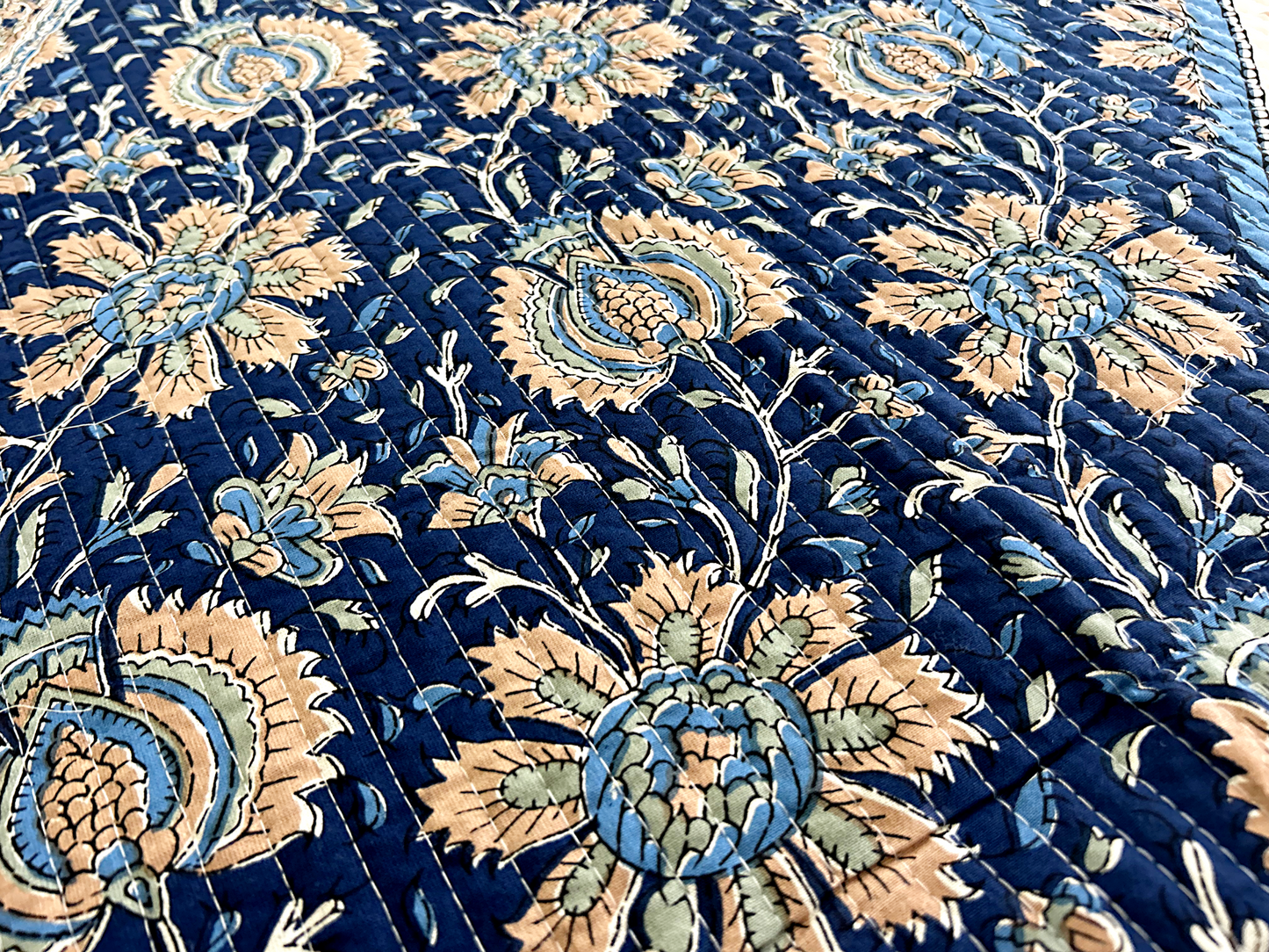King Size Bedcover Set – 100% Cotton Printed (Paisley & Floral Design)