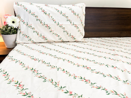 Whispering Vines – 350 TC Superfine Cotton King Size Bedsheet Set (108 x 108 inches)