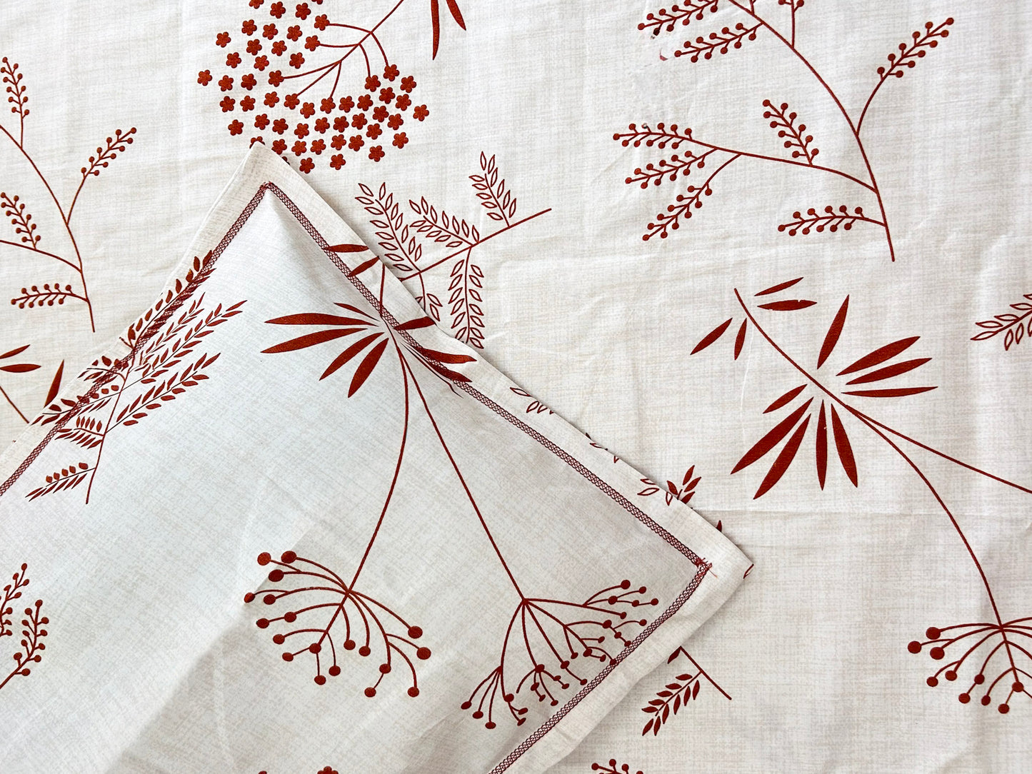 Rustic Fern – 350 TC Pure Cotton King Size Bedsheet with 2 Pillow Covers