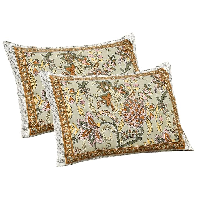 Royal Jaipuri Heritage 200 TC Fitted Pure Cotton King Size Bedsheet