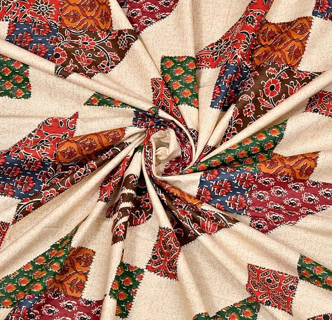 Sanganeri Print King Size Fitted Bedsheet