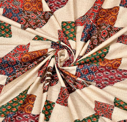 Sanganeri Print King Size Fitted Bedsheet