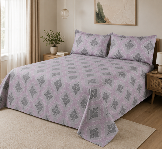Mauve Moroccan 300 TC Cotton King Size Bedsheet
