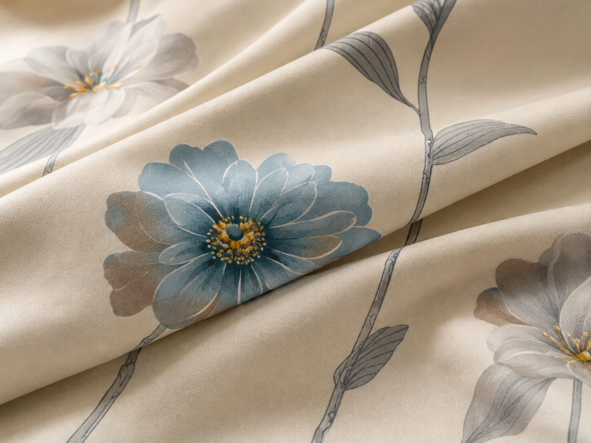 Blue Meadow Floral King Size Bedsheet
