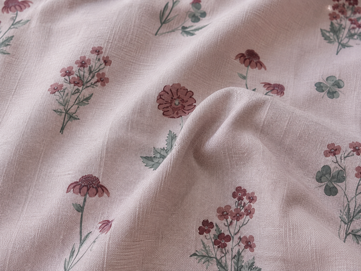 Pink Floral 300 TC Cotton King Size Bedsheet