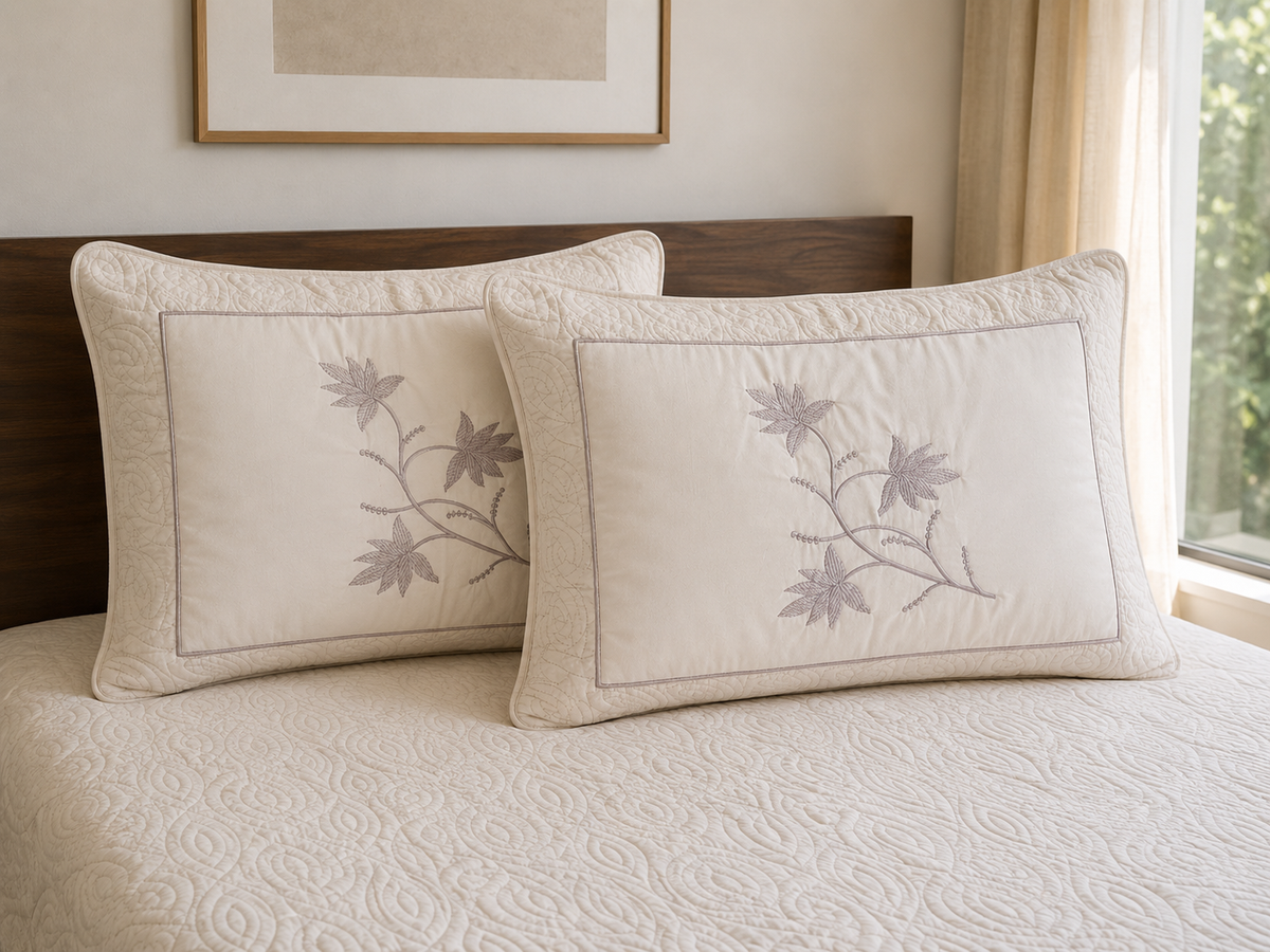 Beige Tufted Quilted Luxurious 5-piece Bedcover Set