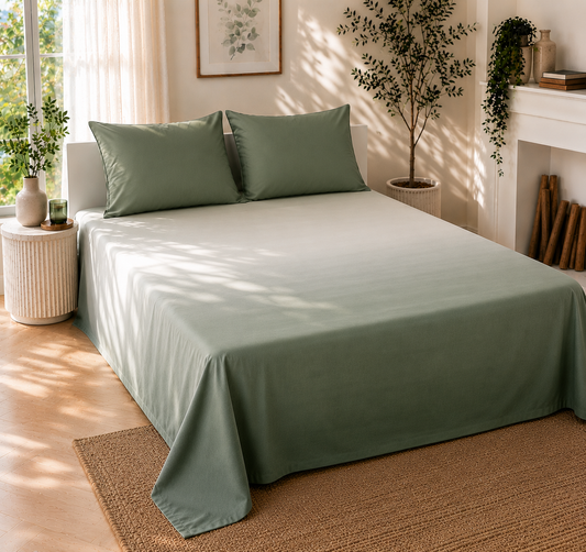 Green Gradient Satin-Cotton Premium King Size Bedsheet Set