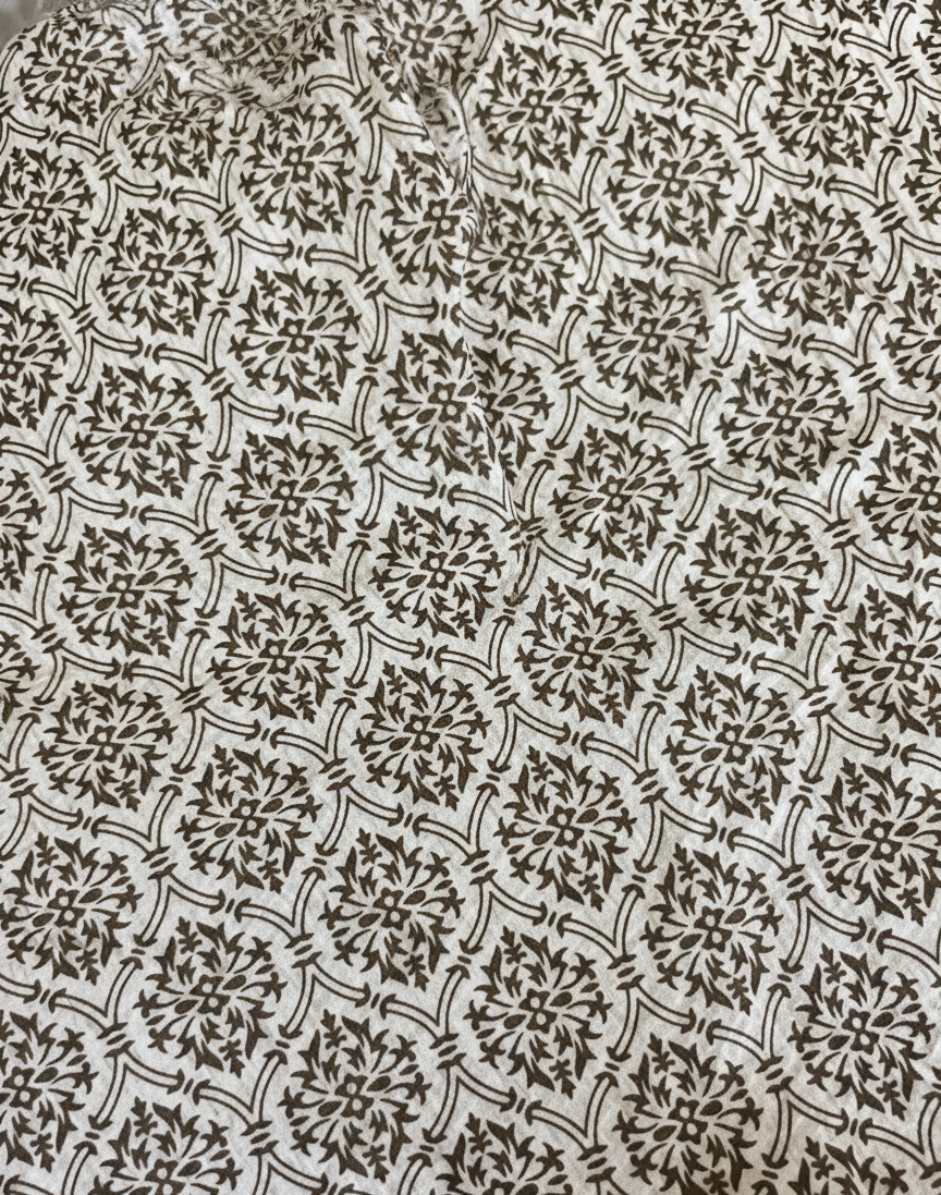 Dark Olive Foliage | Double Mulmul Cotton Dohar | Jaipuri Heritage