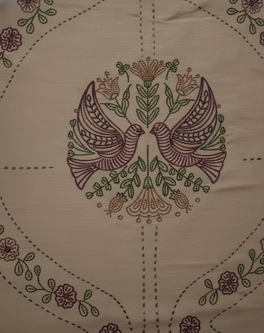 Paisley Floral Print Beige & Brown 250 TC Pure Cotton King Size Bedsheet with 2 Pillow Covers