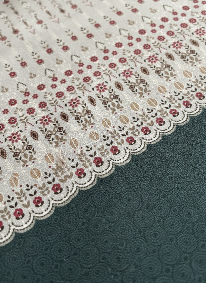 Teal & Grey Floral 240 TC Pure Cotton King Size Bedsheet