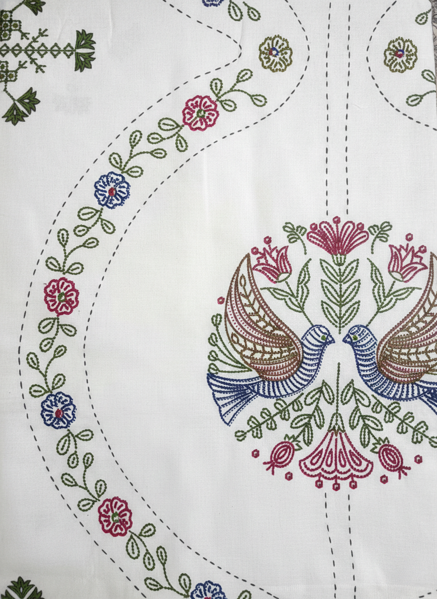 Paisley Floral Print Multicolour on White 250 TC Pure Cotton King Size Bedsheet with 2 Pillow Covers