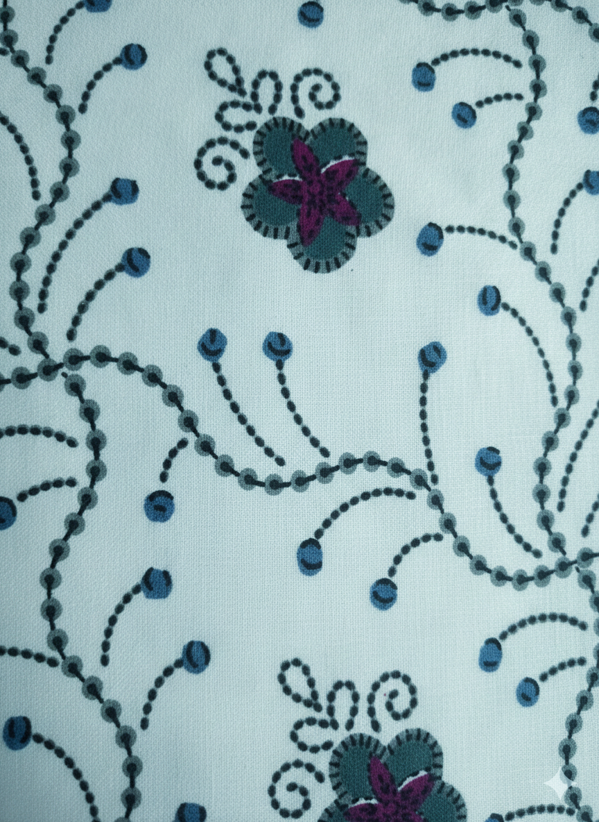 Floral Vine Print 250 TC Pure Cotton King Size Bedsheet with 2 Pillow Covers