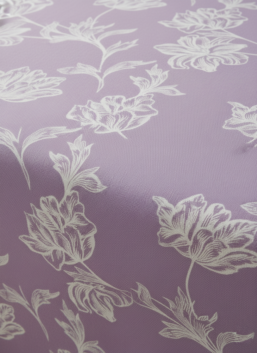 The Lilac Whisper Floral 200 TC Pure Cotton Queen Size Double Bedsheet