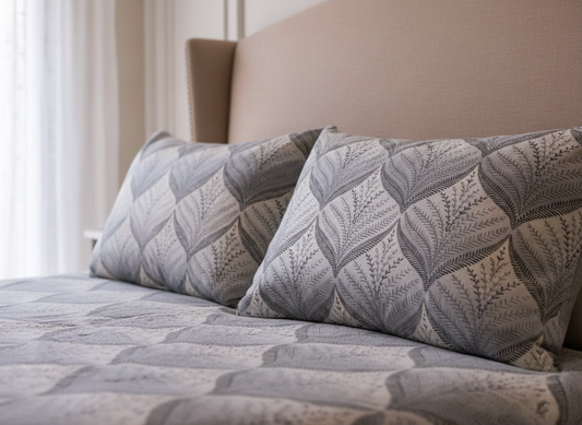 Lavender & Gray Floral King Size 240 TC Pure Cotton Bedsheet