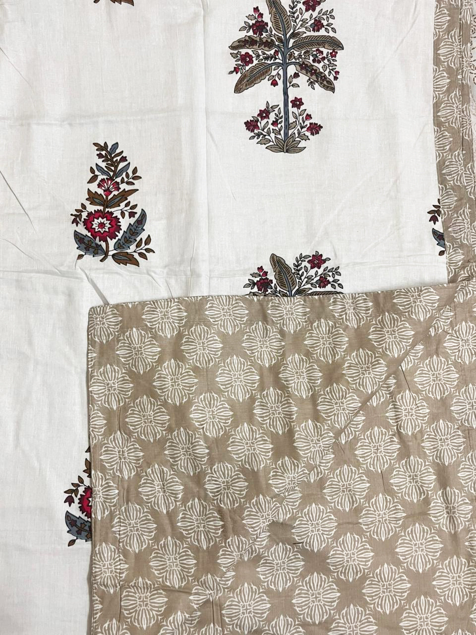 Single Mulmul Dohar Comforter Set of 2 in Jaipuri Hand Block Print