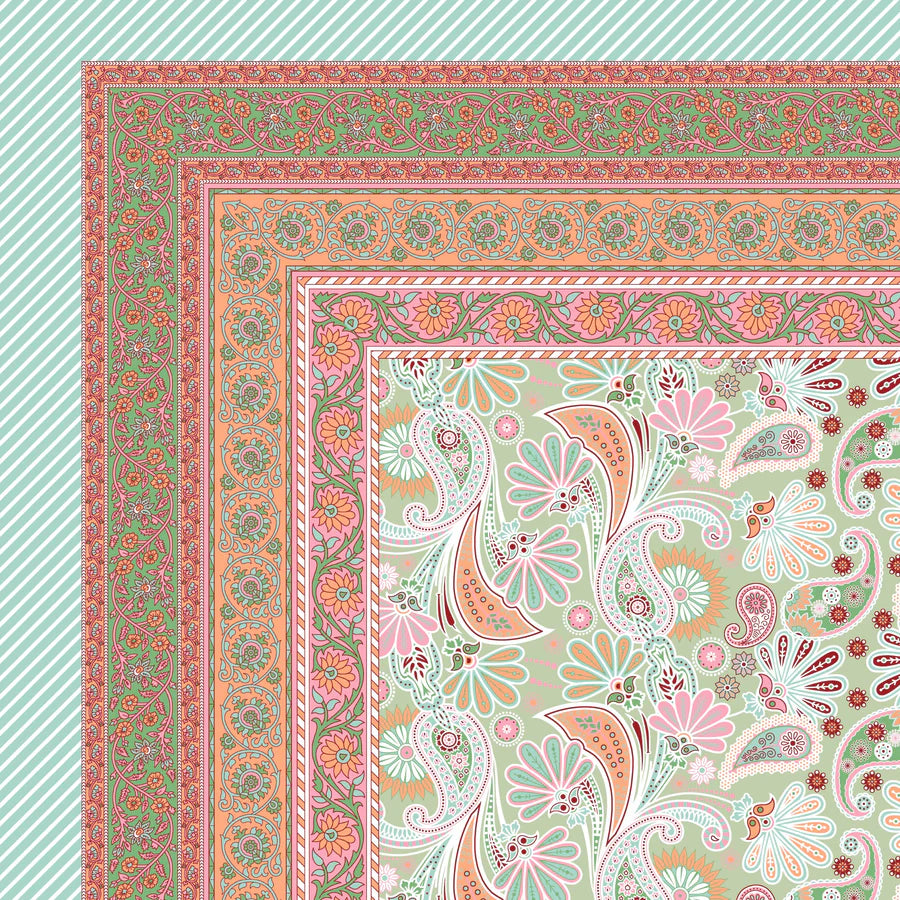 Paisley Elegance Mulmul Quilted Bedcover 4-Piece Set