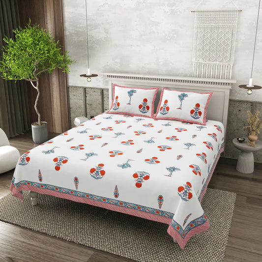 Royal Marigold Mulmul Quilted Bedcover 4-Piece Set